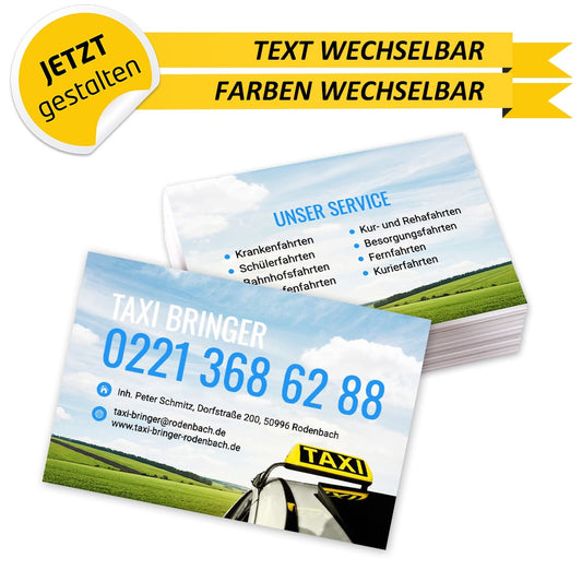 Visitenkarten Taxi - Heidi (Vorderseite)