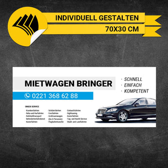 Werbeschild Mietwagen Groß - Anton