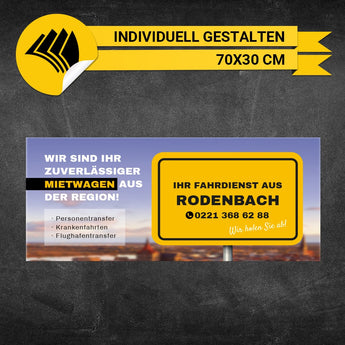 Werbeschild Mietwagen Groß - Bernd