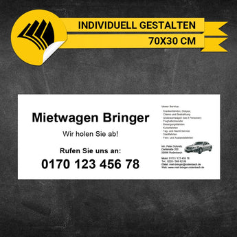 Werbeschild Mietwagen Groß - Roberto