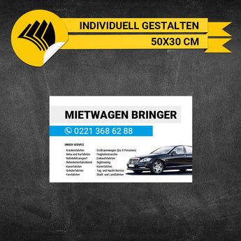 Werbeschild Mietwagen Klein - Anton
