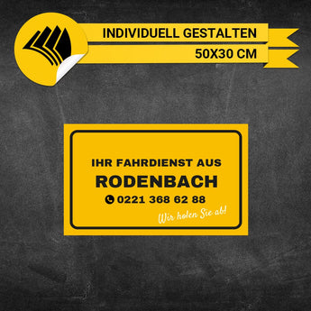 Werbeschild Mietwagen Klein - Bernd