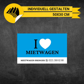 Werbeschild Mietwagen Klein - Charlie