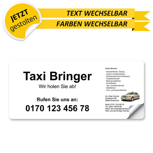 Werbeschild Taxi Groß - Roberto
