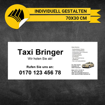 Werbeschild Taxi Groß - Roberto