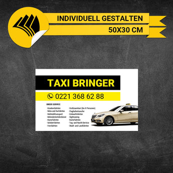 Werbeschild Taxi Klein - Anton