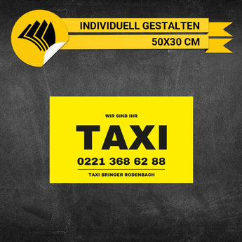 Werbeschild Taxi Klein - Mario