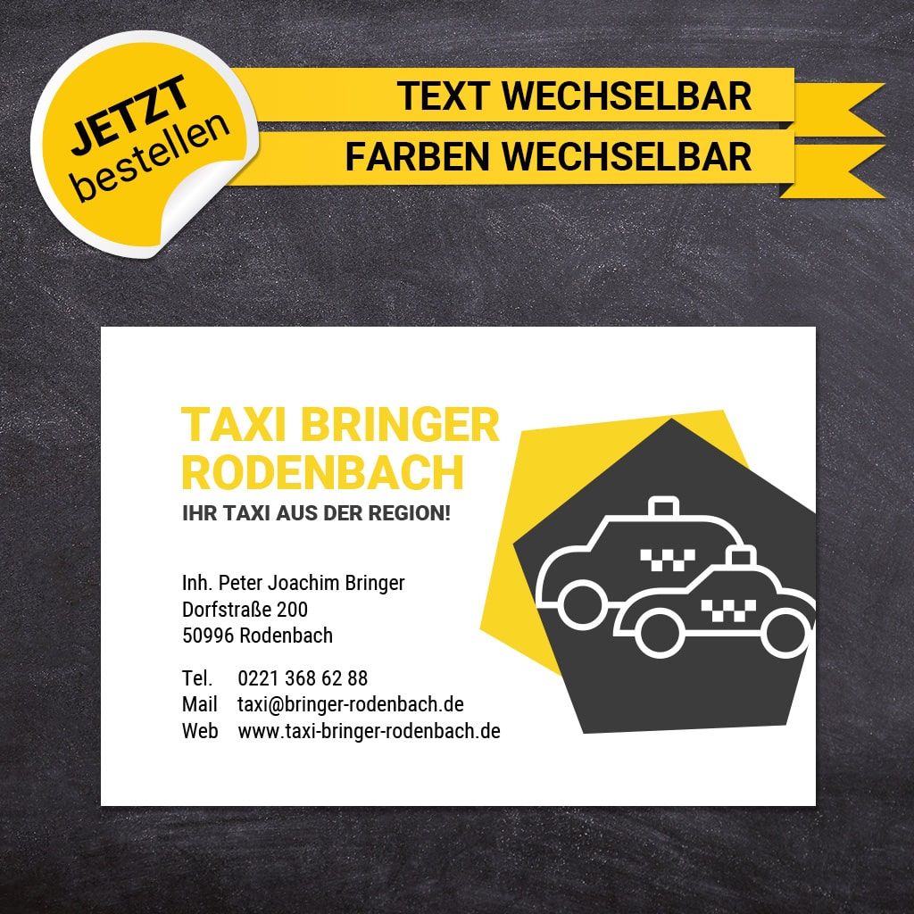 Adressaufkleber Taxi - Joachim (Variante 1)