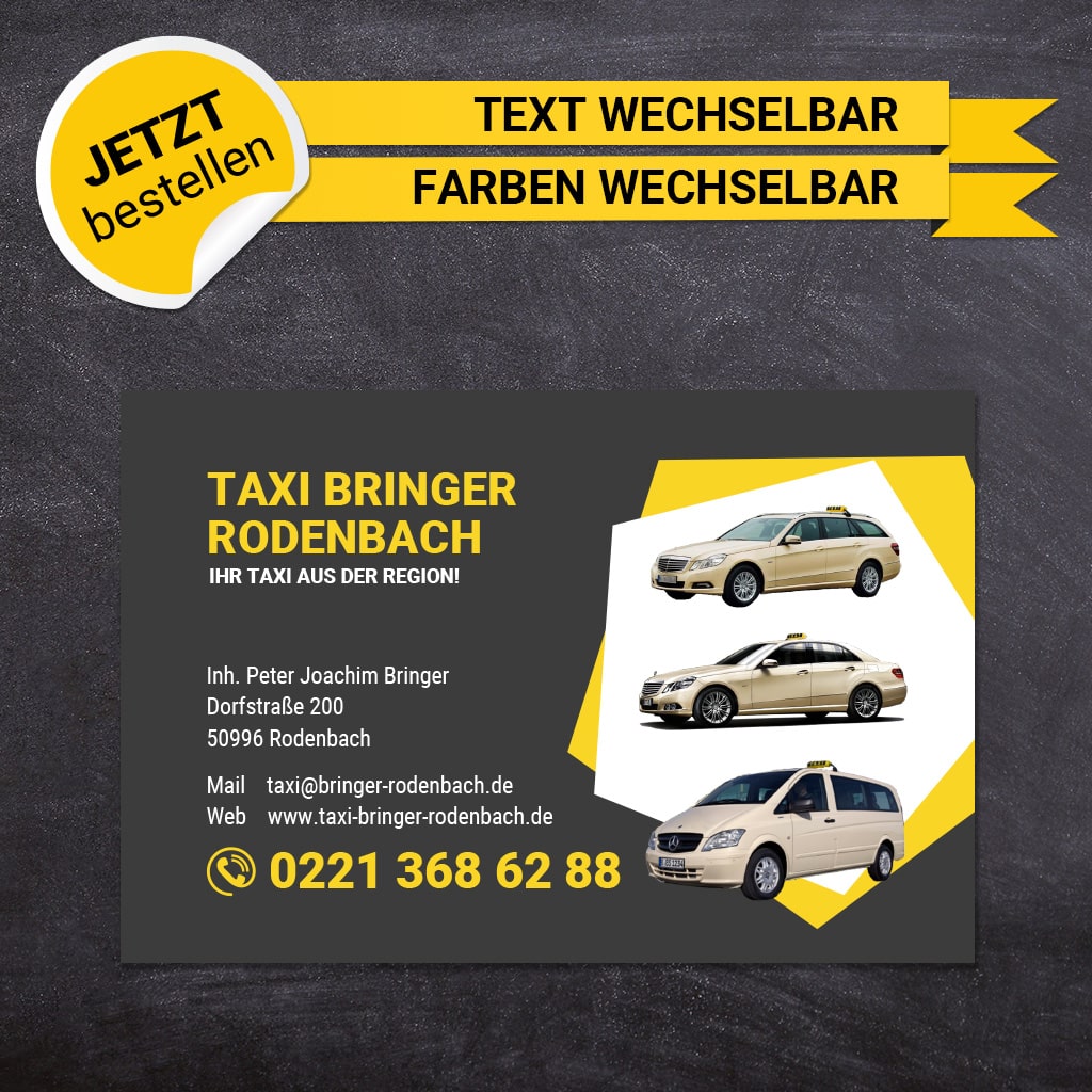 Adressaufkleber Taxi - Joachim (Variante 2)