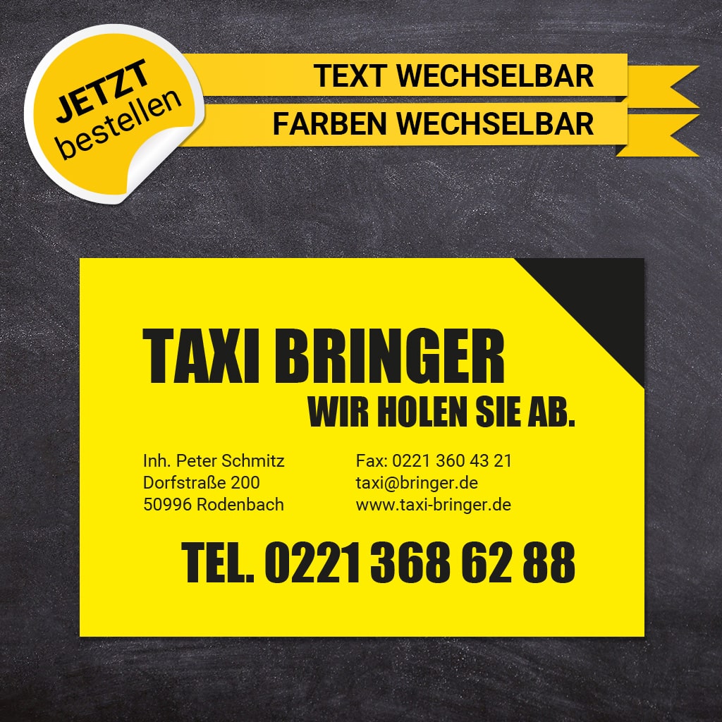 Adressaufkleber Taxi - Marius (Variante 1)