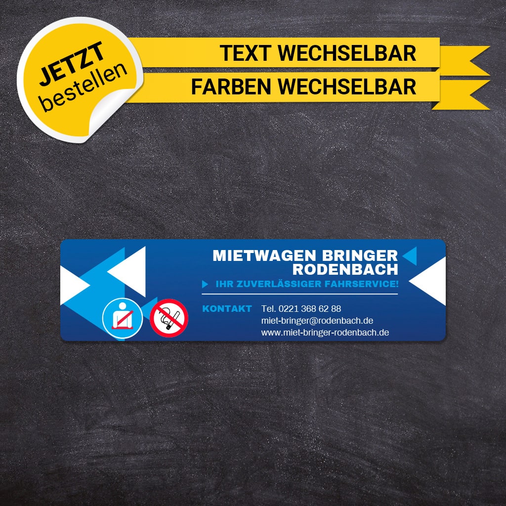 Betriebssitz-Schild Mietwagen Klein - Fabian