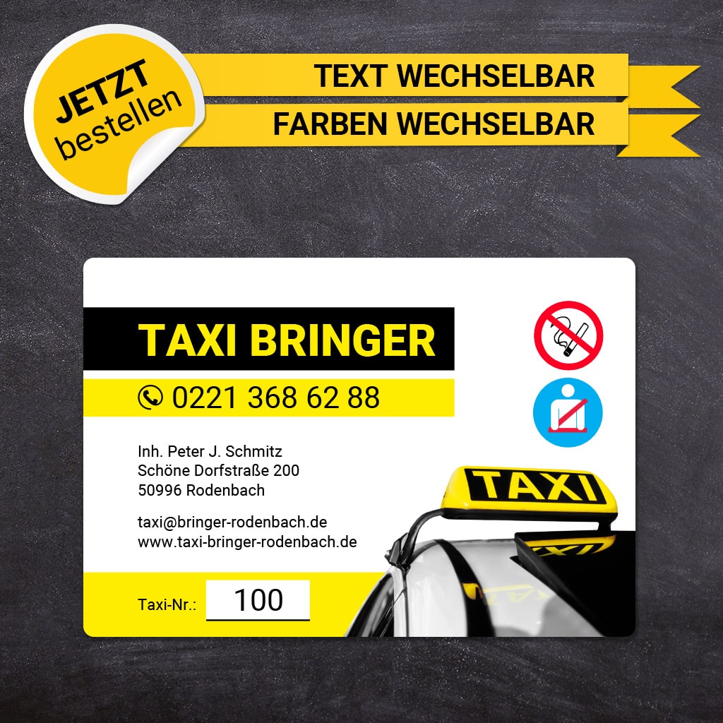 Betriebssitz-Schild Taxi Groß - Anton