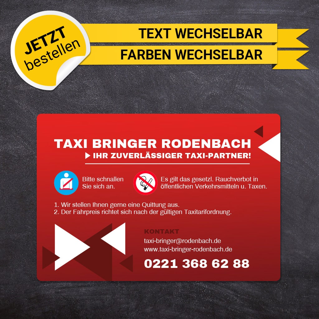 Betriebssitz-Schild Taxi Groß - Fabian