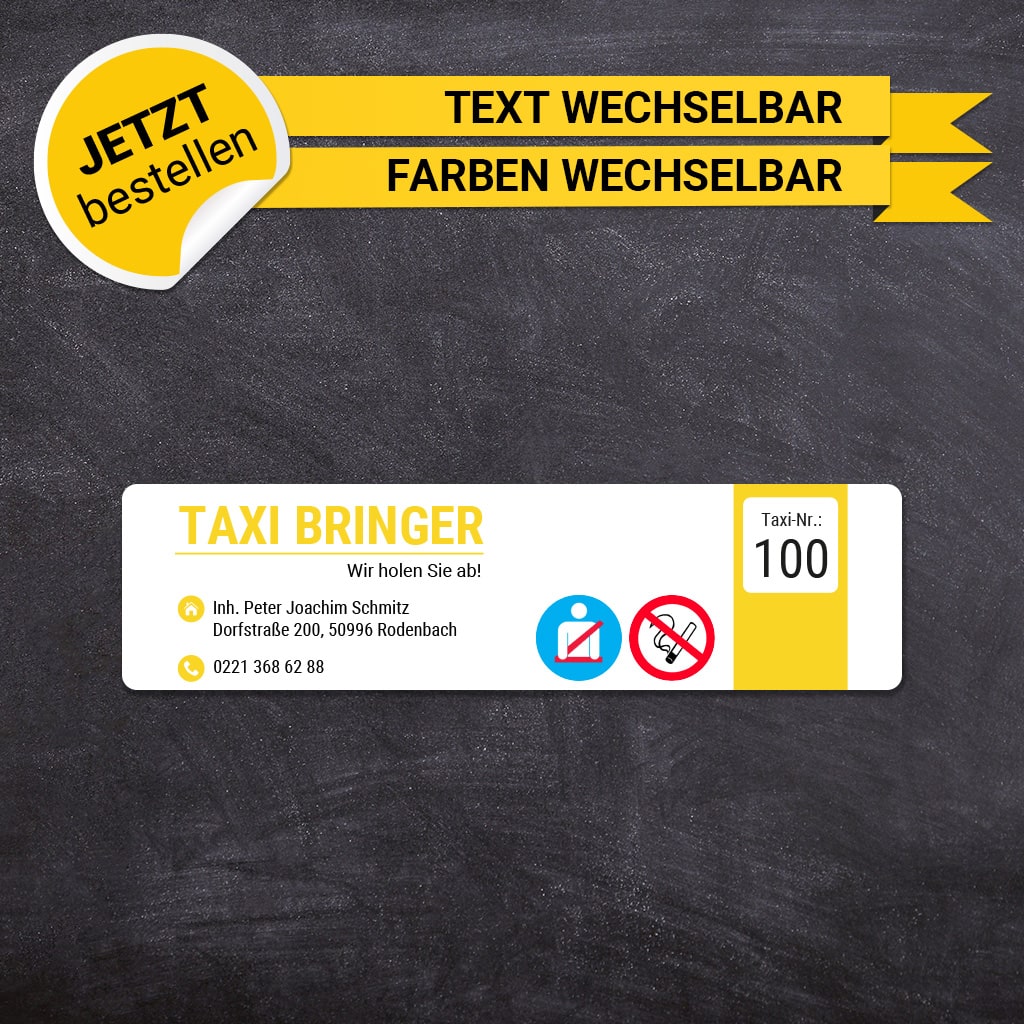 Betriebssitz-Schild Taxi Klein - Armin