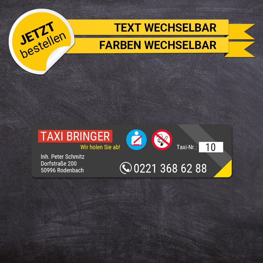 Betriebssitz-Schild Taxi Klein - Ben