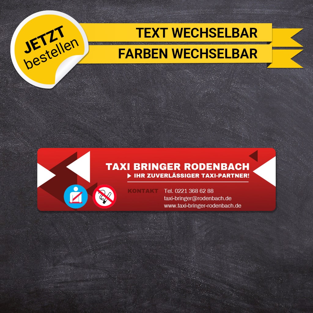 Betriebssitz-Schild Taxi Klein - Fabian
