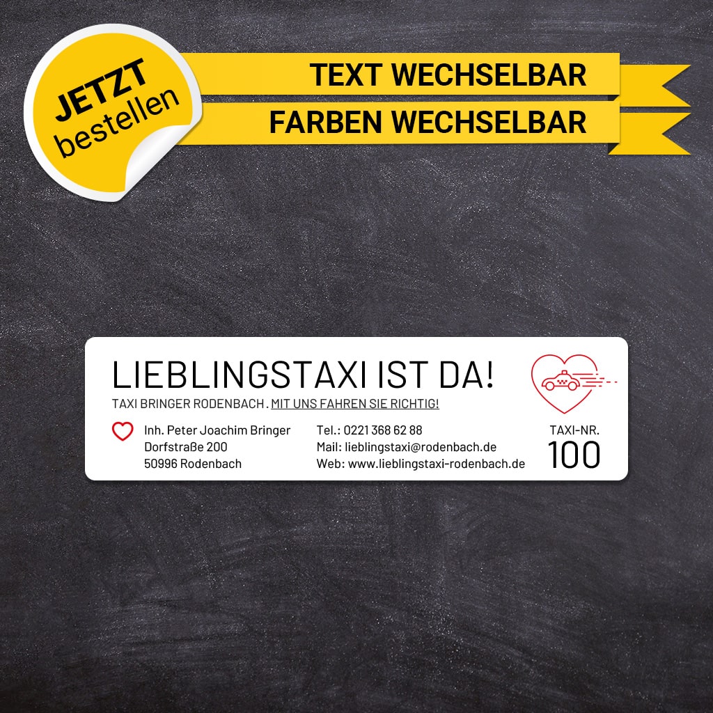 Betriebssitz-Schild Taxi Klein - Lotti
