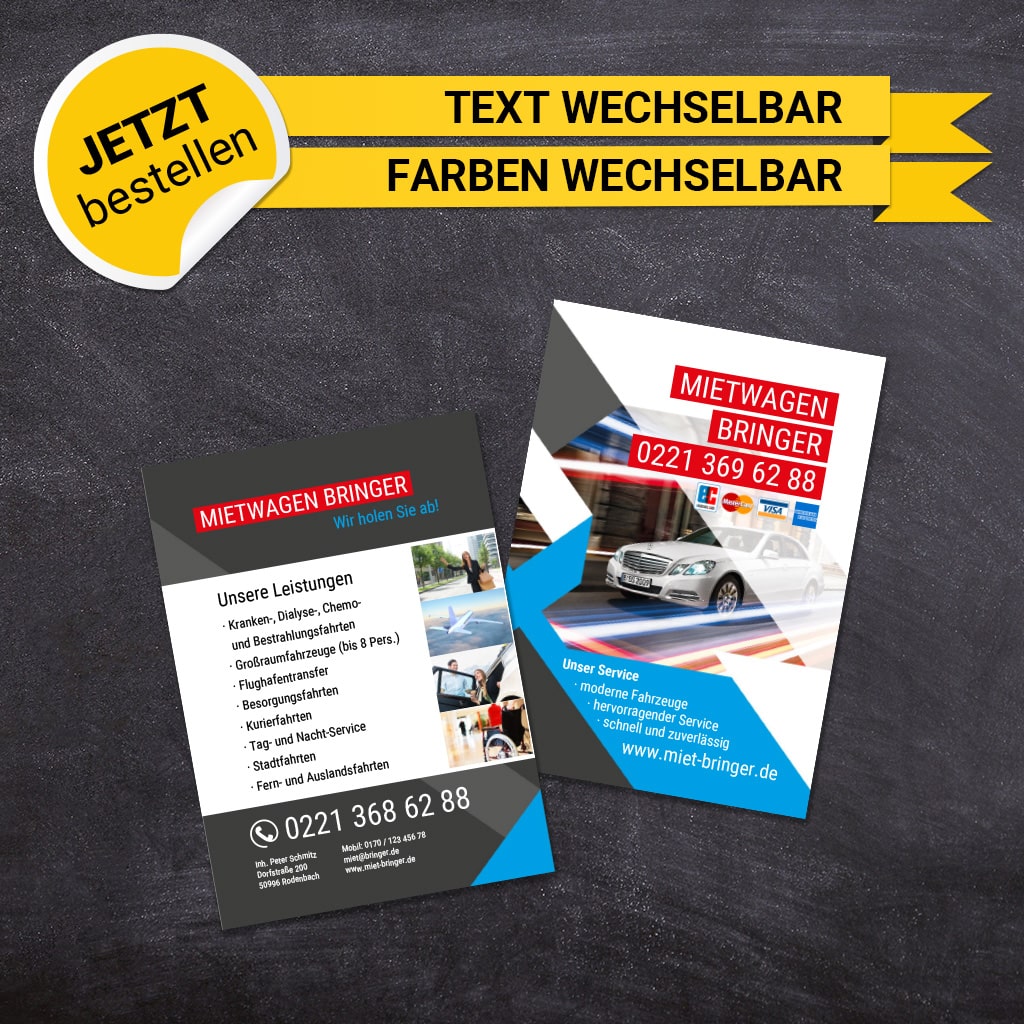 Flyer Mietwagen DIN A6 - Ben