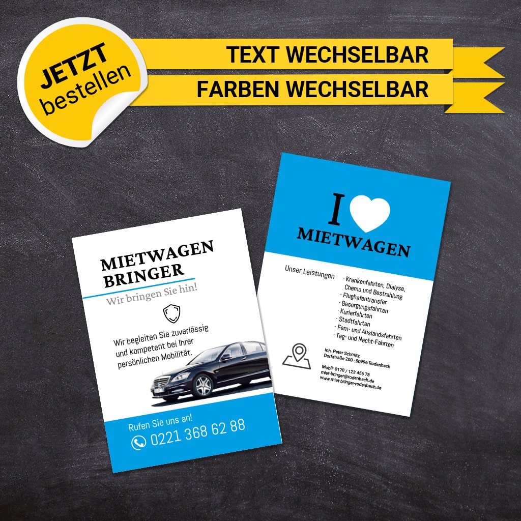 Flyer Mietwagen DIN A6 - Charlie