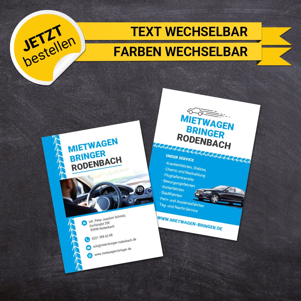 Flyer Mietwagen DIN A6 - Frederick