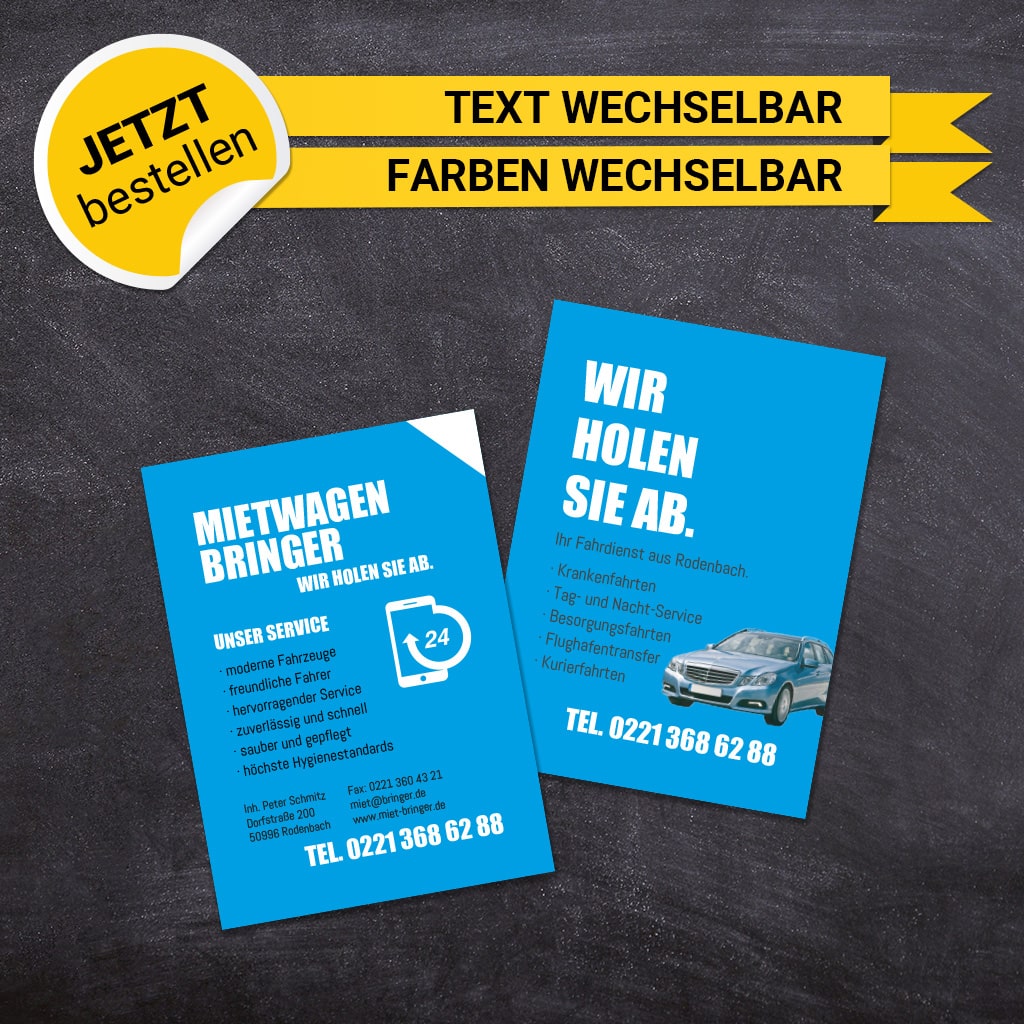 Flyer Mietwagen DIN A6 - Marius