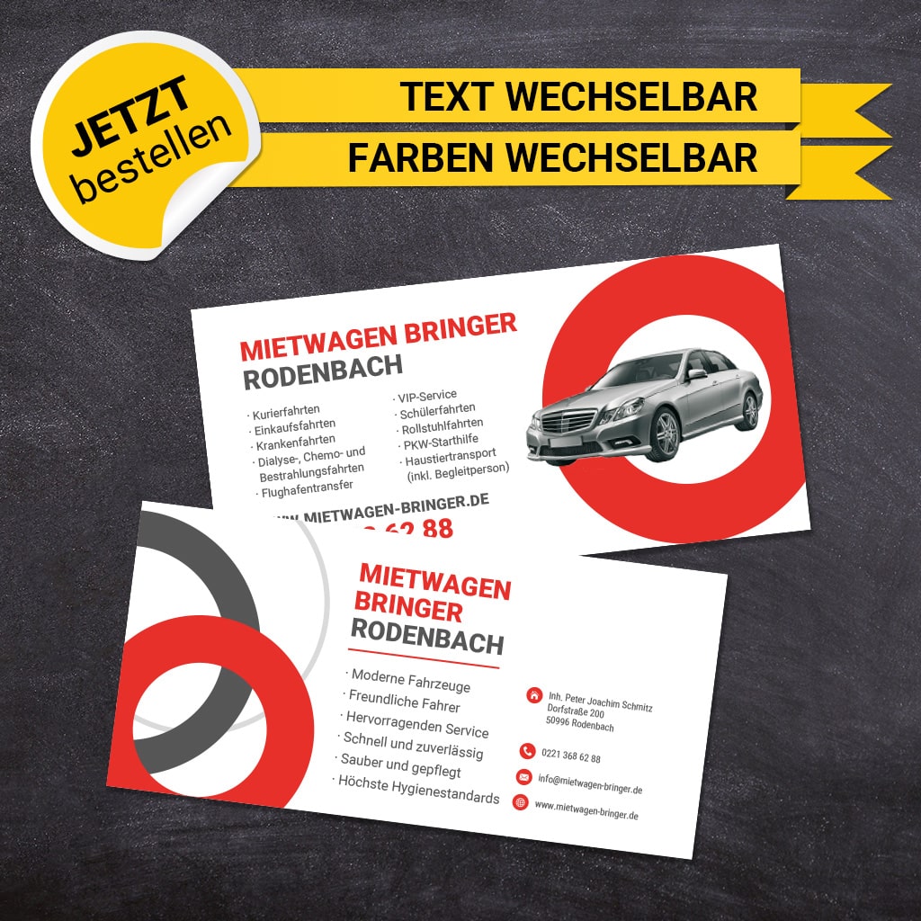 Flyer Mietwagen DIN Lang - Oskar