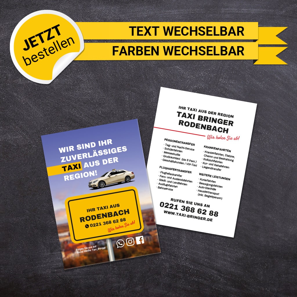 Flyer Taxi DIN A6 - Bernd