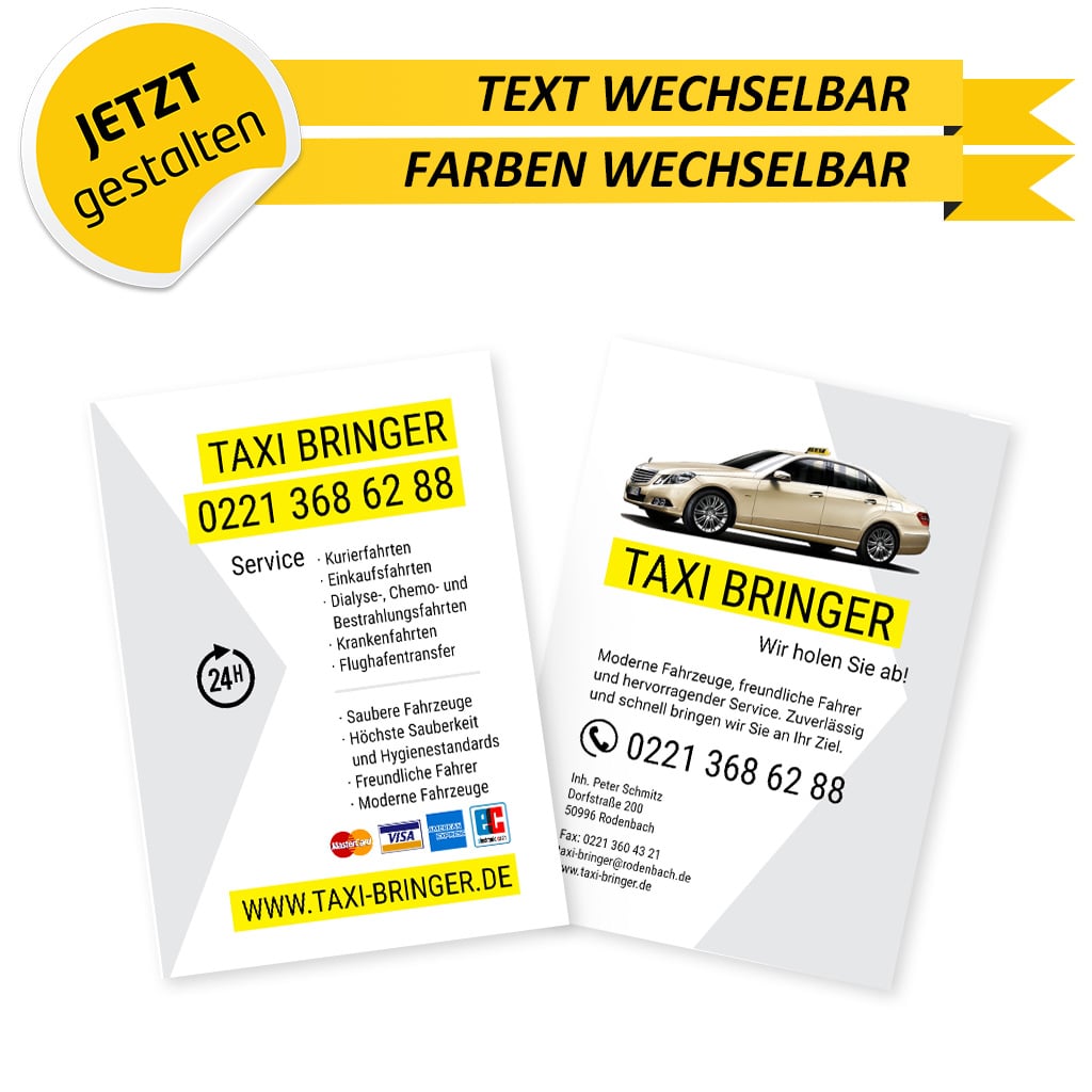 Flyer Taxi DIN A6 - Rene (Rückseite)