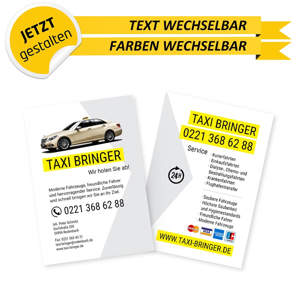 Flyer Taxi DIN A6 - Rene (Vorderseite)