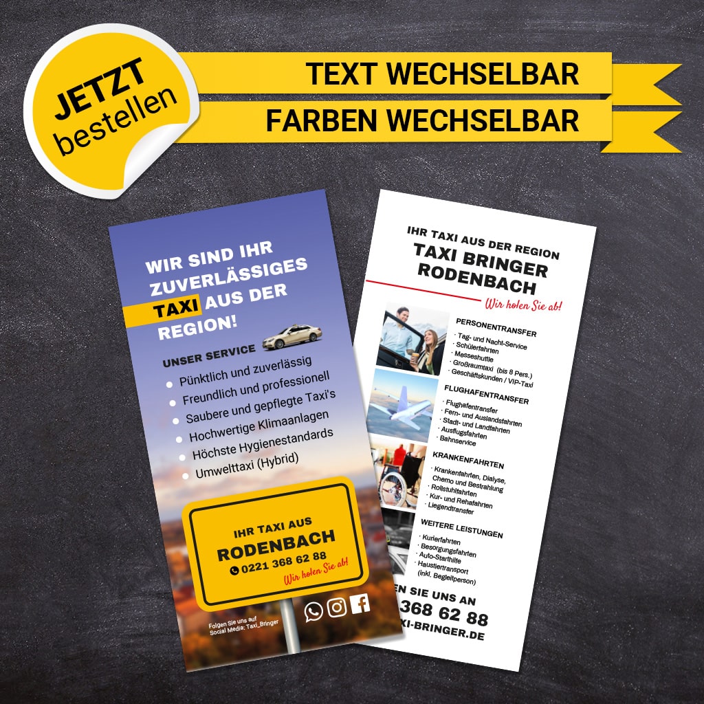 Flyer Taxi DIN Lang - Bernd