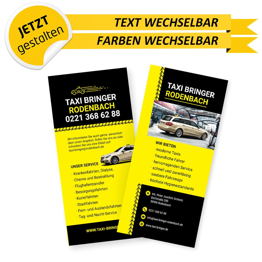 Flyer Taxi DIN Lang - Frederick (Vorderseite)