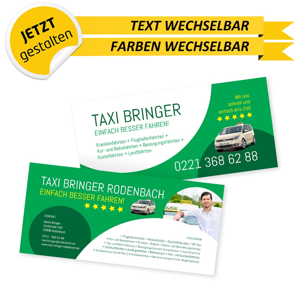 Flyer Taxi DIN Lang - Meike (Vorderseite)