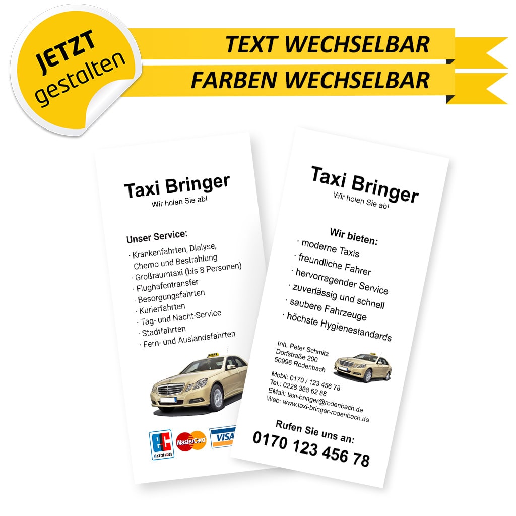 Flyer Taxi DIN Lang - Roberto (Vorderseite)