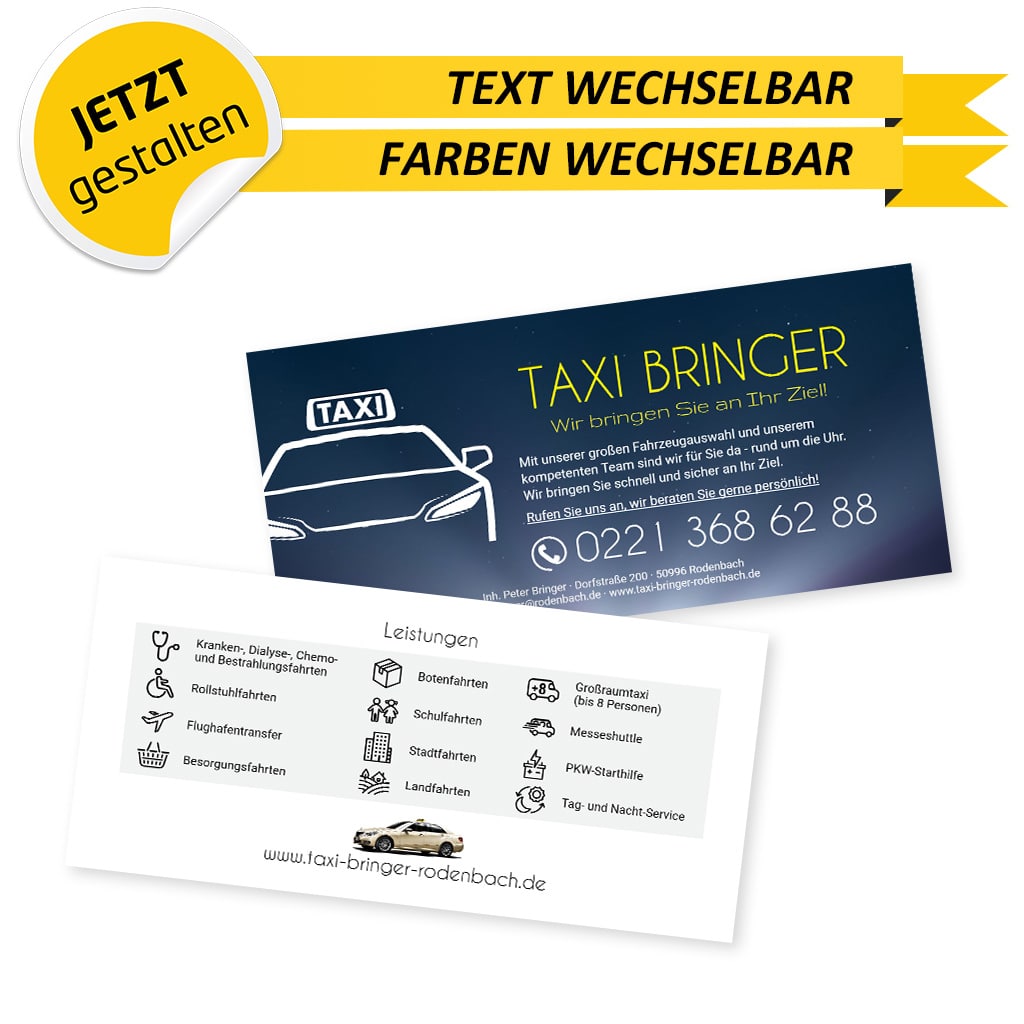 Flyer Taxi DIN Lang - Viktor (Rückseite)