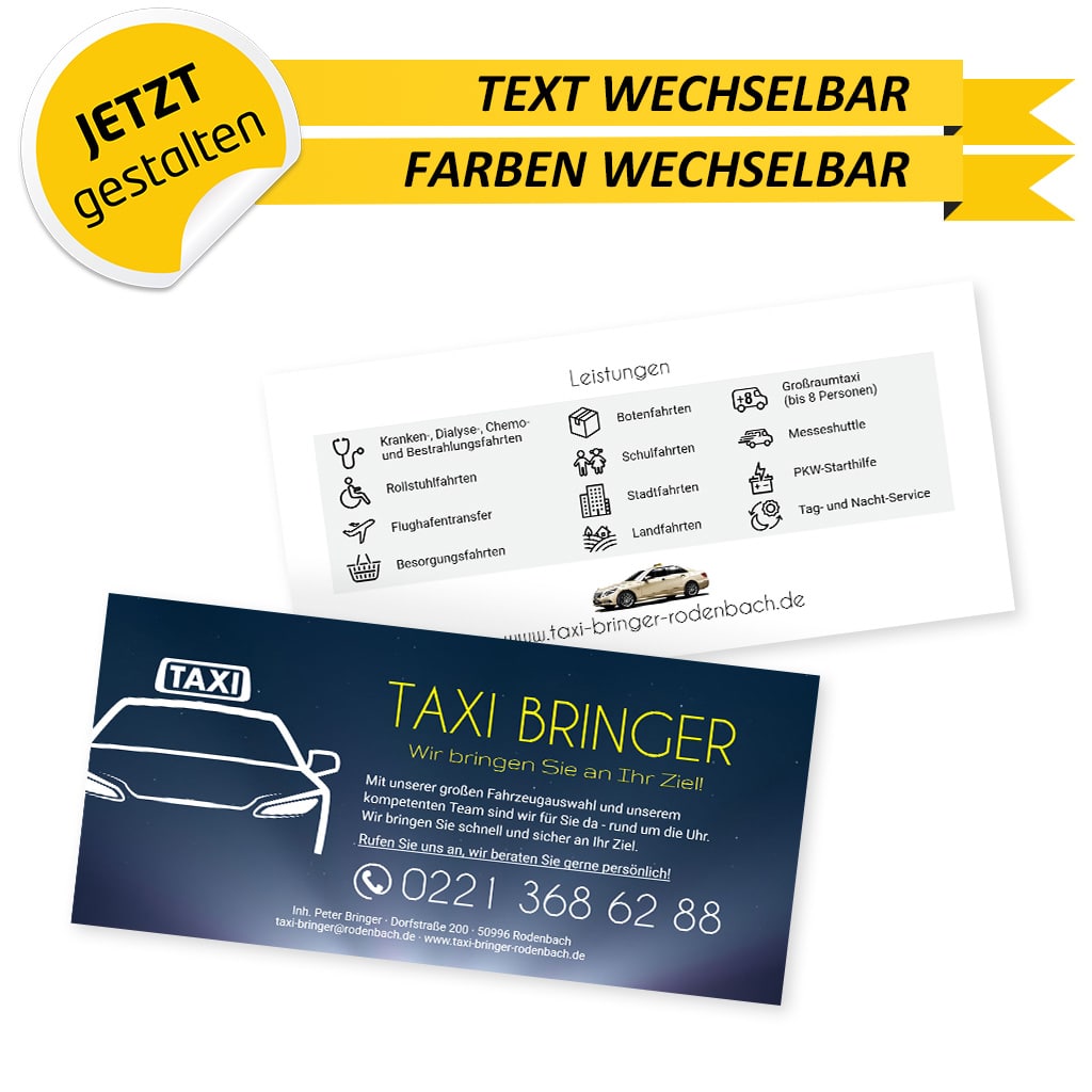 Flyer Taxi DIN Lang - Viktor (Vorderseite)