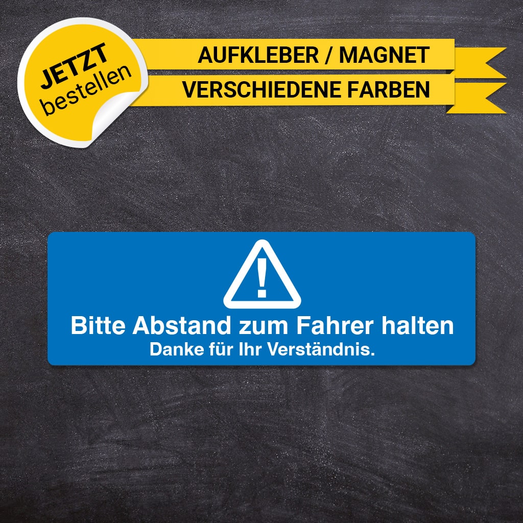 Hinweisschild - Abstand halten (Blau)