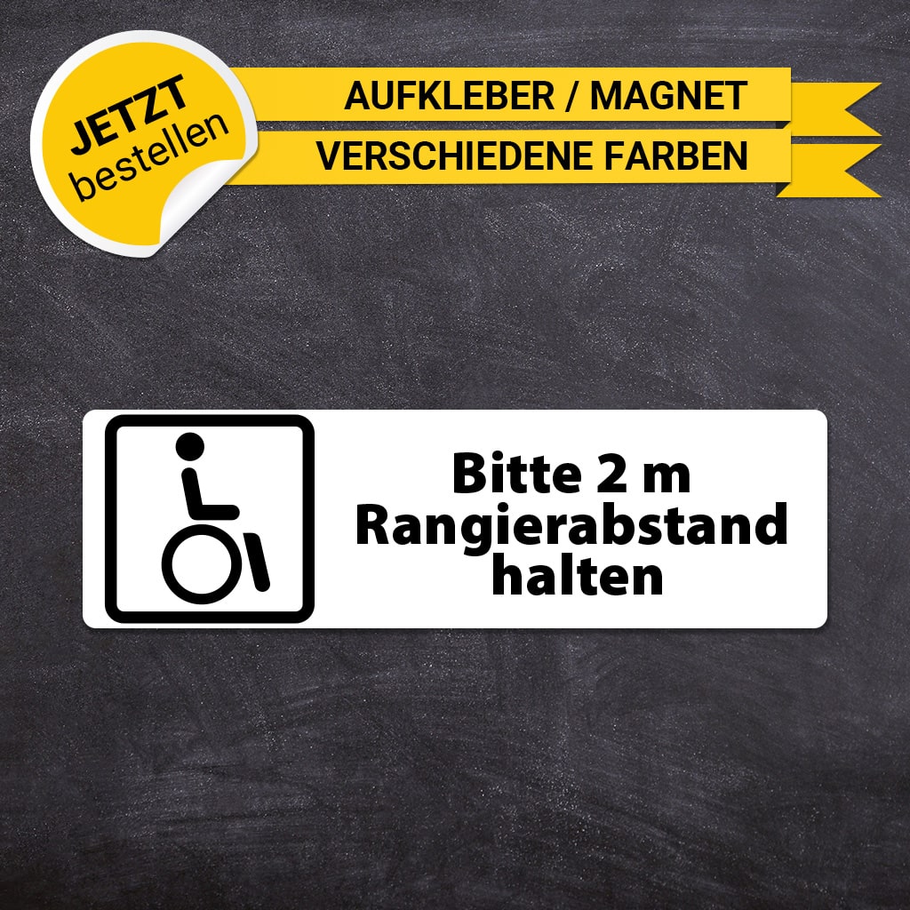 Hinweisschild - Rangierabstand (Schwarz)