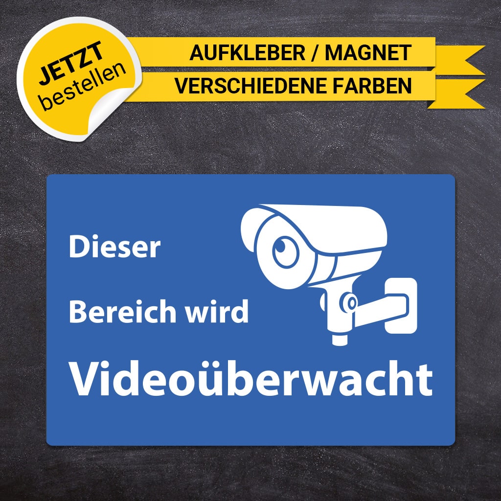 Hinweisschild - Videoüberwachung (Blau)