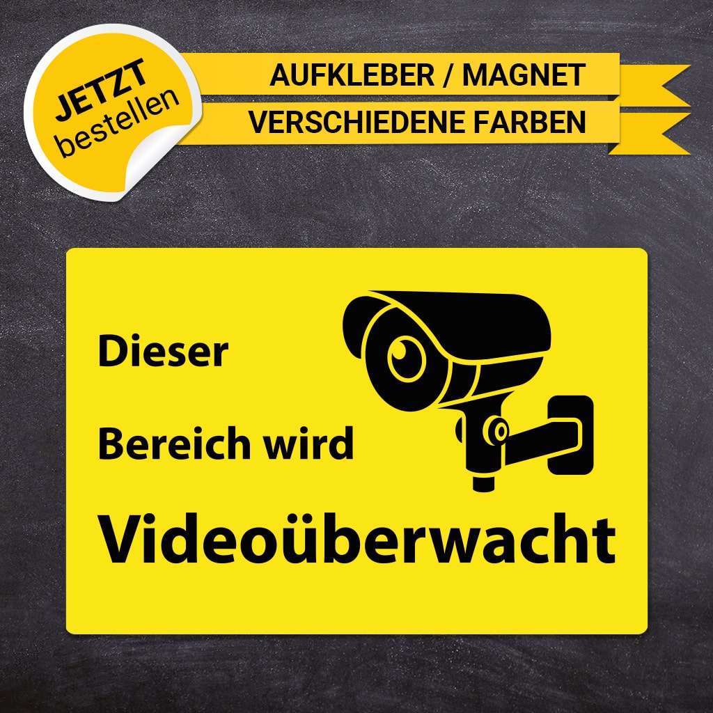 Hinweisschild - Videoüberwachung (Gelb)