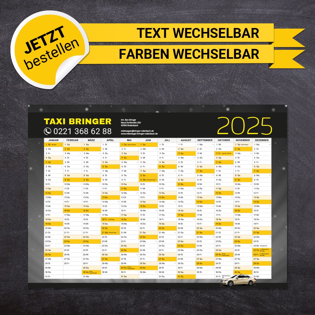 Jahresplaner Taxi - Gerd 2025