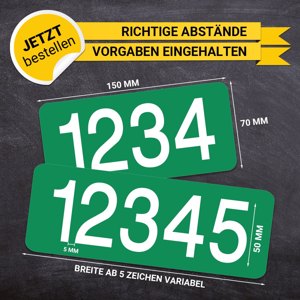 Gebündelter Bedarfsverkehr Ordnungsnummer - Innen- & Außenbeklebung (Maße)