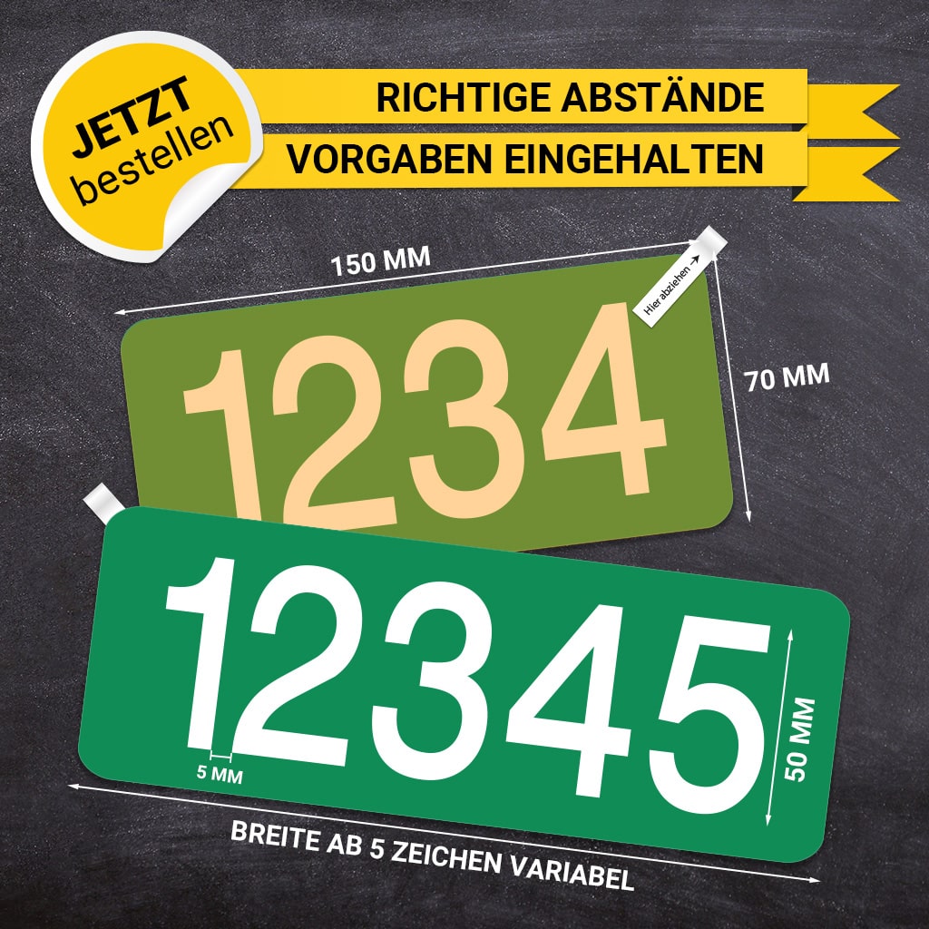 Gebündelter Bedarfsverkehr Ordnungsnummer - Innenbeklebung (Maße)