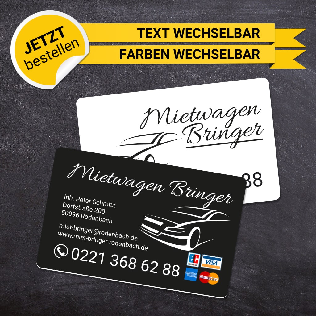 Plastikkarten Mietwagen - Feo