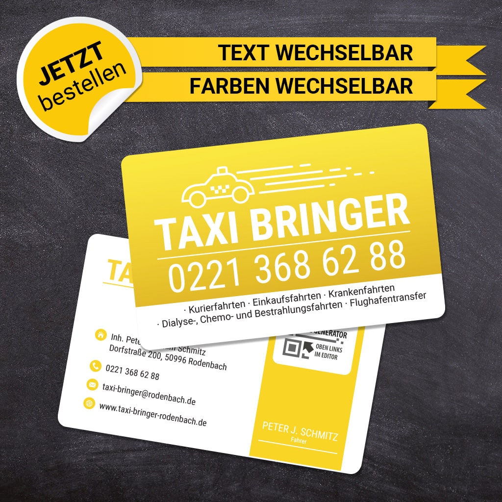 Plastikkarten Taxi - Armin (Rückseite)