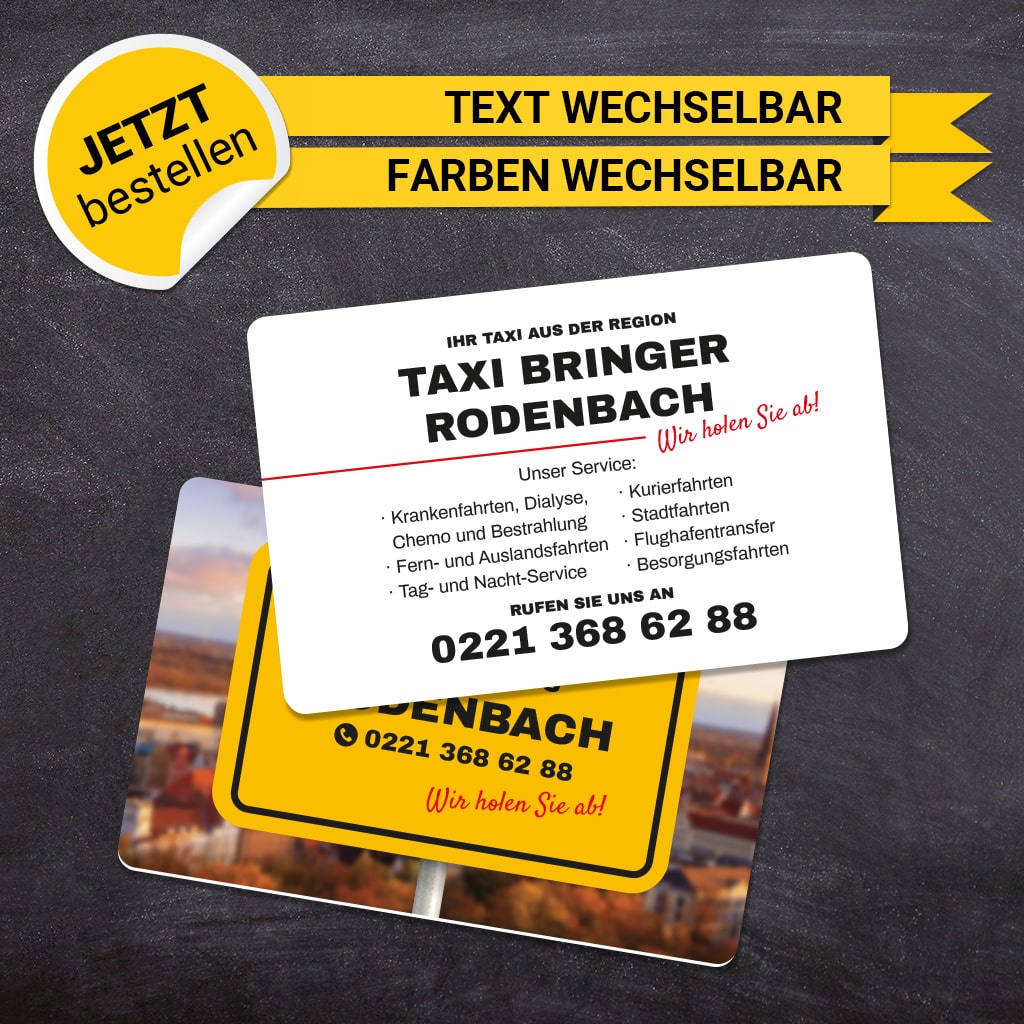 Plastikkarten Taxi - Bernd (Rückseite)