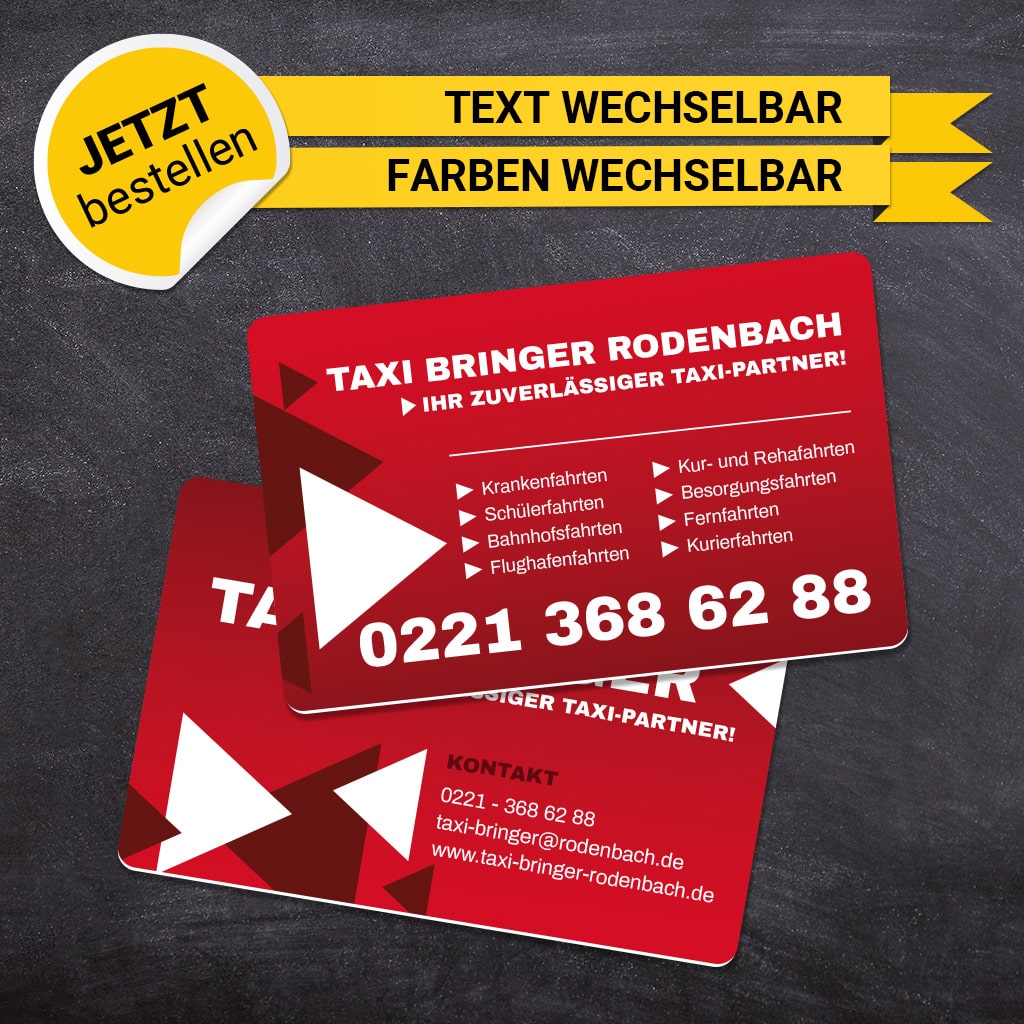 Plastikkarten Taxi - Fabian (Rückseite)