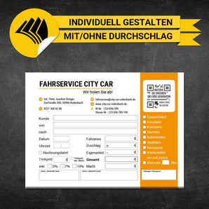Quittungsblock Mietwagen - Armin