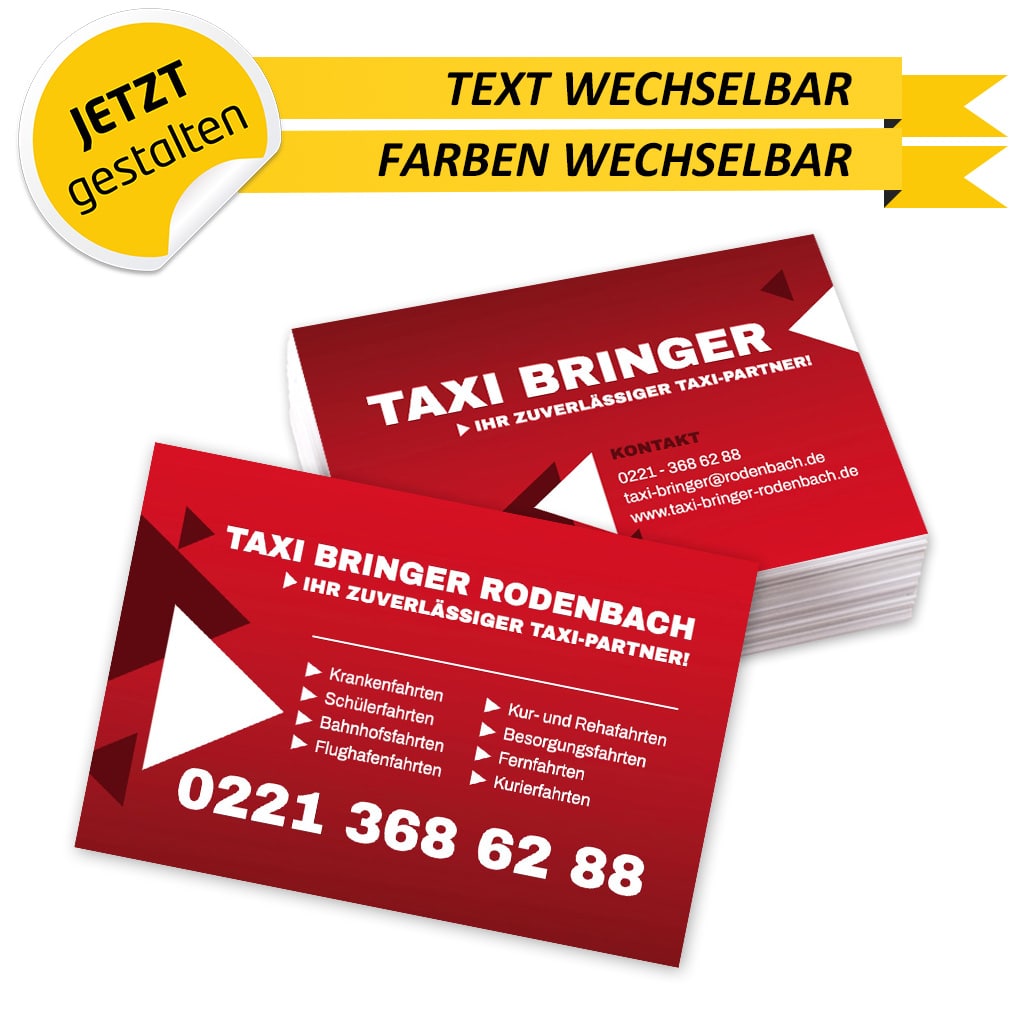 Visitenkarten Taxi - Fabian (Rückseite)