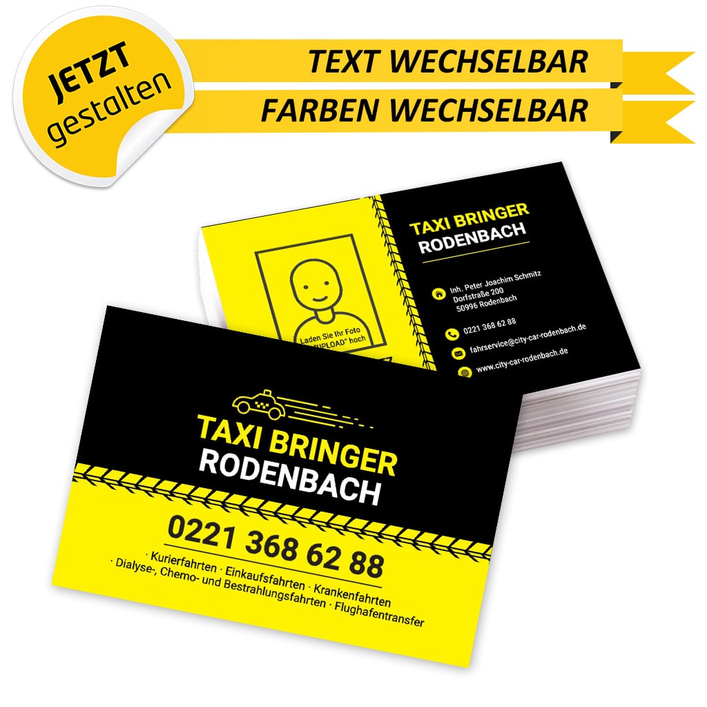 Visitenkarten Taxi - Frederick (Rückseite)