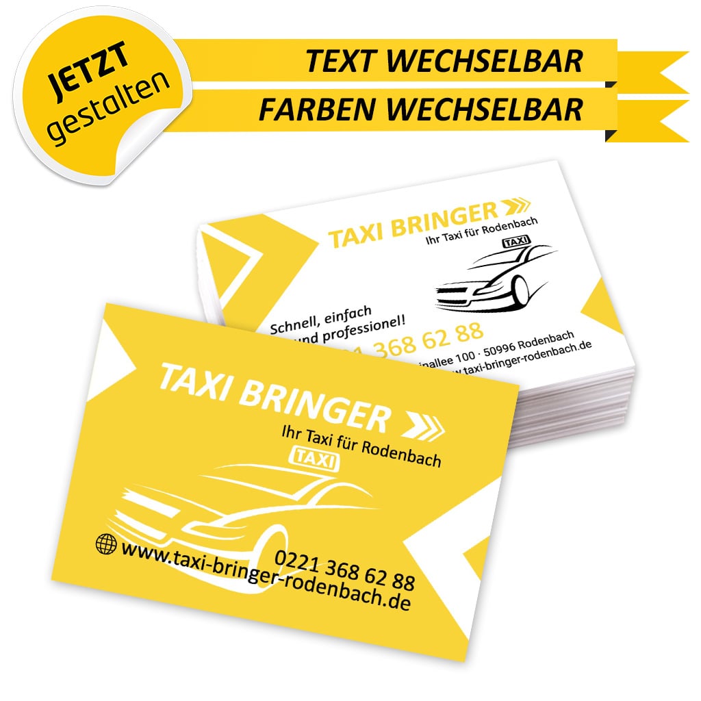 Visitenkarten Taxi - Jonas (Rückseite)